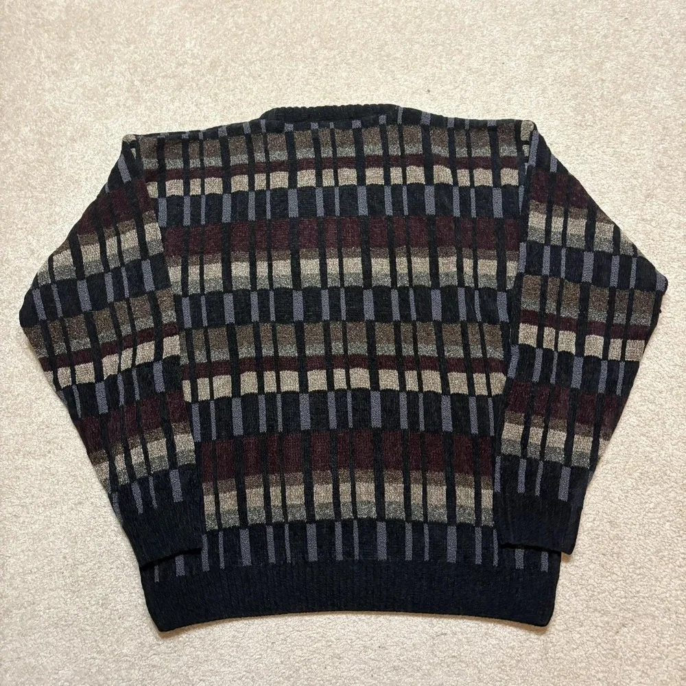 Vtg Mercer Street Studio Sweater NWT Large Multicolor Geometric‎ Knit Crewneck